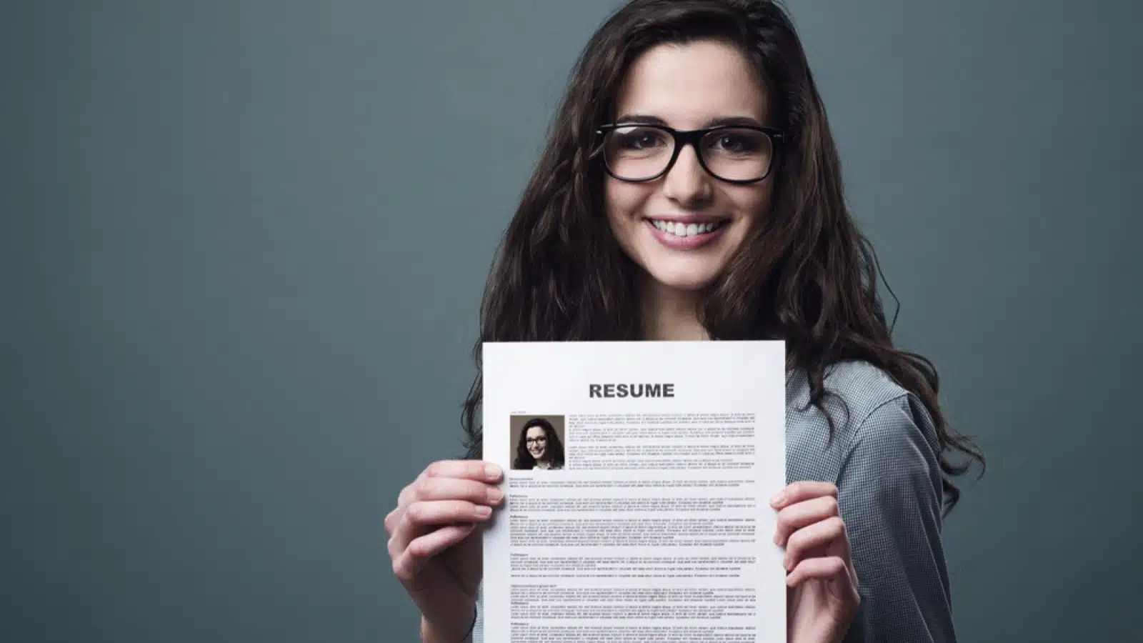 Woman having resume