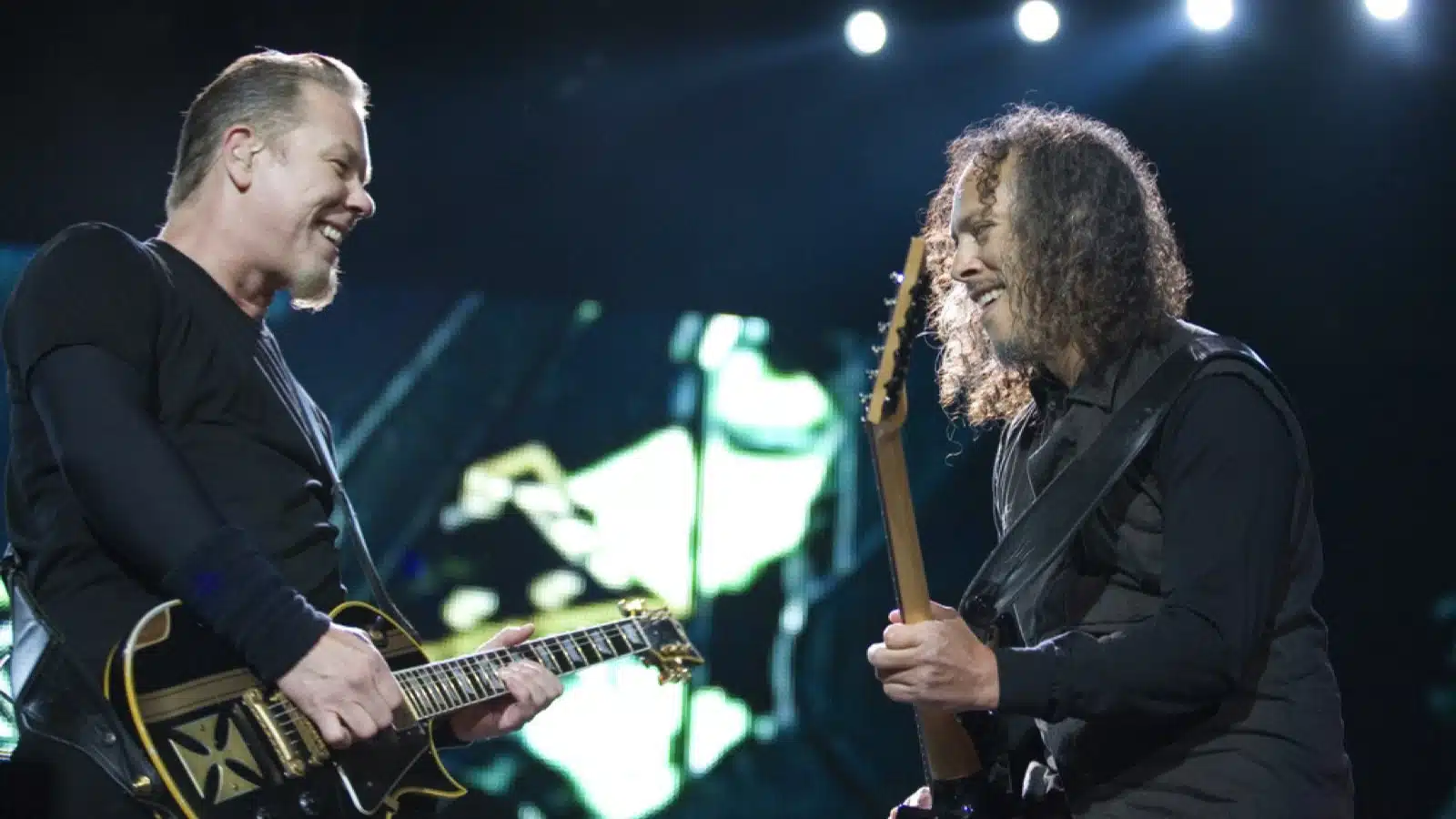Metallica performs on stage