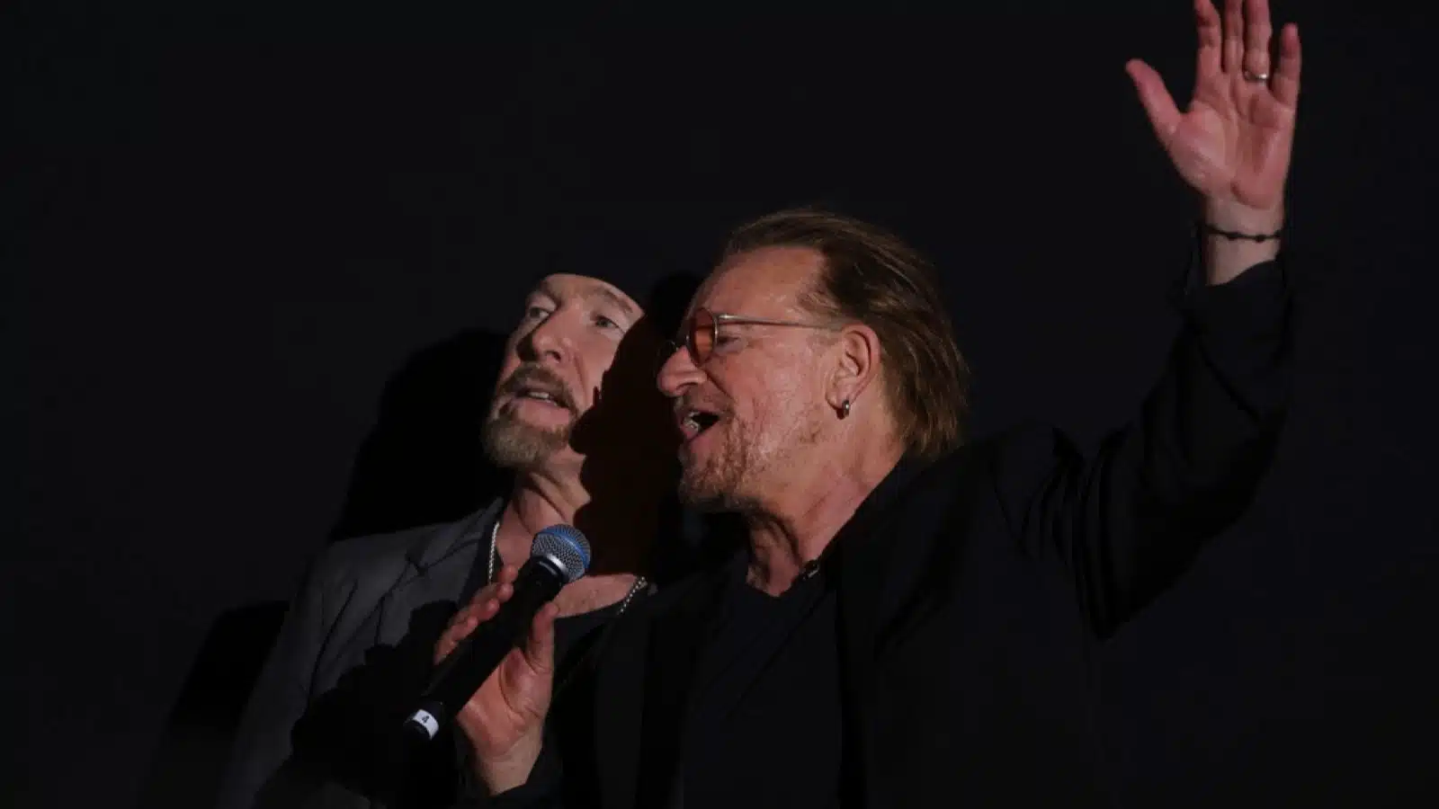 The U2 stars Bono and The Edge